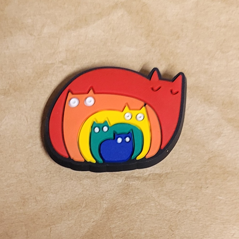 Rainbow cat stack shoe charm